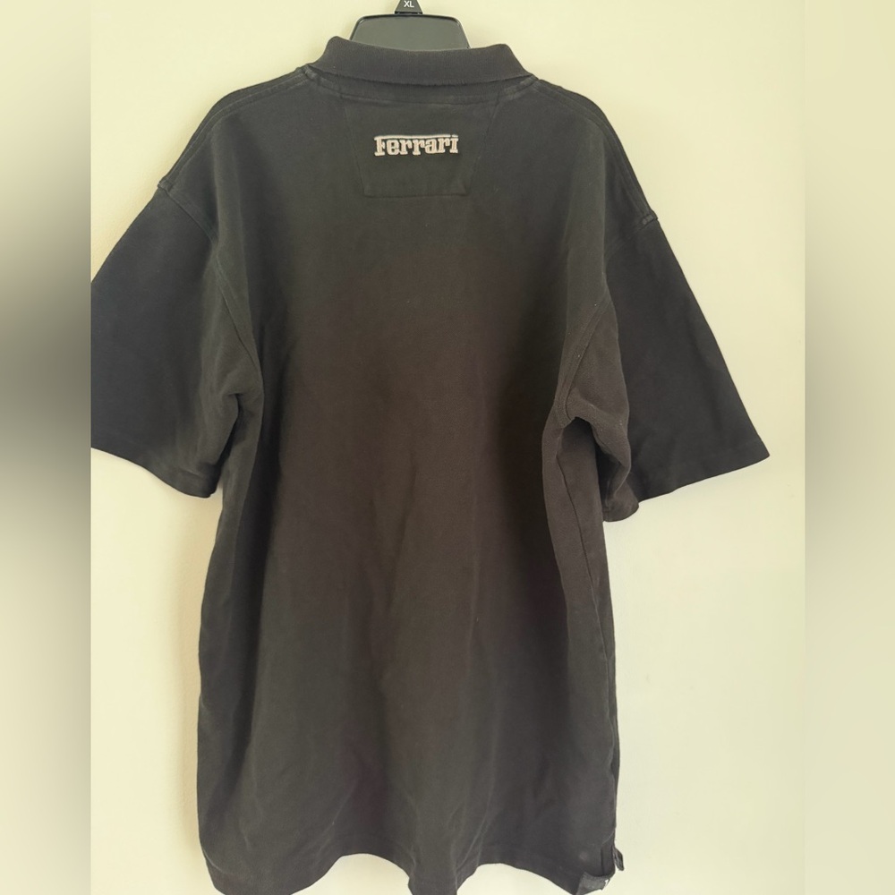 Ferrari Black Short Sleeve Zip Polo Shirt Men’s Size Large A927 - Picture 2 of 10